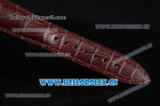 Franck Muller Casablanca Asia Automatic Rose Gold/Diamonds Case with Diamonds Dial and Brown Leather Strap (ZF)