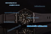 Audemars Piguet Royal Oak Offshore Diver Asia 2813 Automatic PVD Case with Black Rubber Strap and Black Dial Stick Markers - ETA Coating