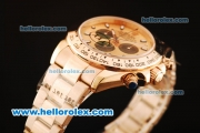 Rolex Daytona II Chronograph Swiss Valjoux 7750 Automatic Movement Full Rose Gold with Orange Dial and White Markers