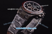 Rolex Daytona Pro-Hunter Swiss Valjoux 7750 Automatic PVD Case/Strap with Black Dial