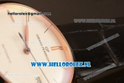 Girard Perregaux 1966 9015 Auto Rose Gold Case with White Dial and Black Leather Strap