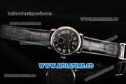 Cartier Rotonde Second Time Zone Day/Night Asia Manual Winding Steel Case with Black Dial and White Roman Numeral Markers