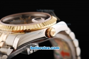 Rolex Datejust Swiss ETA 2836 Automatic Movement Black Border with Gold Stick Markers and Gold Bezel-18K Gold Never Fade