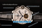 Cartier Ballon Bleu De Tourbillon Asia Automatic Steel Case with White Dial Black Roman Numeral Markers and Black Leather Strap Cartier Ballon Bleu De Tourbillon Asia Automatic Steel Case with White Dial Black Roman Numeral Markers and Black Leather Strap