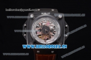 Hublot Masterpiece MP 08 Antikythera Sunmoon Asia 2813 Automatic PVD Case Skeleton Dial and Brown Leather Strap