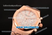 Audemars Piguet Royal Oak 41MM Chrono Miyota Quartz Full Rose Gold with White Dial and Stick Markers