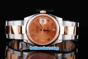 Rolex Datejust Oyster Perpetual Automatic Two Tone with Rose Gold Bezel,Khaki Dial and Number Marking-Small Calendar