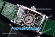 Franck Muller Long Island Las Vegas Asia 2813 Automatic Steel Case with Green Dial Arabic Numeral Markers and Green Leather Strap