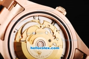 Rolex Day-Date II Swiss ETA 2836 Automatic Movement Full Rose Gold with Rose Gold Dial and Roman Numeral Hour Markers