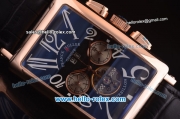 Franck Muller Long Island Tourbillon Automatic Movement Rose Gold Case with Black Dial and White Numeral Markers
