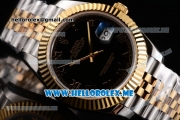 Rolex Datejust II Asia 2813 Automatic Two Tone Case/Bracelet with Black Dial and Roman Numeral Markers (BP)