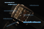 Tag Heuer Sports Swiss Quartz Movement PVD Case with Black Dial and Black Rubber Strap-White Markers
