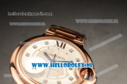 Cartier Ballon Bleu De Medium Swiss ETA 2671 Automatic Rose Gold Case Silver Dial Diamonds Markers and Rose Gold Bracelet - 1:1 Original