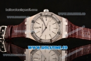 Audemars Piguet Royal Oak 41MM Asia Automatic Steel Case with White Grids Dial Diamonds Bezel and Stick Markers