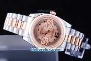 Rolex Air-King Oyster Perpetual Automatic Steel Case with Rose Gold Dial and Two Tone Strap