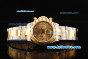 Rolex Daytona Chronograph Swiss Valjoux 7750 Automatic Movement Steel Case with Gold Bezel and Two Tone Strap