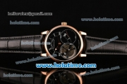 A. Lange & Sohne Richard Lange Tourbillon Pour le Merite Automatic Rose Gold Case with Black Dial and Black Leather Strap