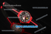 Ferrari Race Day Watch Chrono Miyota OS20 Quartz Red PVD Case with Black Dial and Silver Stick Markers