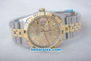 Rolex Datejust Oyster Perpetual Automatic with Gold Dial and Gold Bezel-Small Calendar