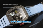 Richard Mille RM35-02 Carbon Fiber With Miyota 9015 Movement 1:1 Clone Blue Rubber