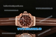 Hublot Big Bang Chrono Miyota OS20 Quartz Rose Gold Case with Brown Dial Arabic Numeral/Stick Markers and Diamonds Bezel