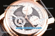 Vacheron Constantin Malte Asia ST25 Automatic Rose Gold Case with White/Black Dial and Black Leather Strap