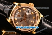 Rolex Day-Date Asia 2813/Swiss ETA 2836/Clone Rolex 3135 Automatic Yellow Gold Case with Diamonds Markers and Grey Dial (BP)