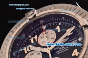 Breitling Super Avenger Chronograph Swiss Valjoux 7750-SHG Automatic Stainless Steel Case with Stainless Steel Strap and Black Dial Numeral Markers