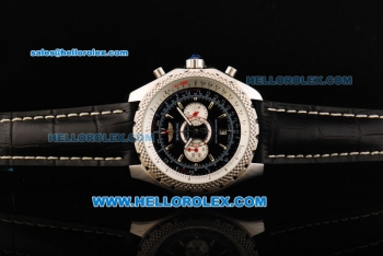 Breitling Bentley Supersports Chronograph Miyota Quartz Movement Steel Case with Black Dial and Black Leather Strap