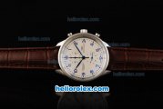 IWC Schaffhausen Quartz Movement with White Dial and Blue Marking