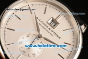 A.Lange&Sohne Saxonia Miyota Quartz Steel Case with Silver Stick Markers and White Dial