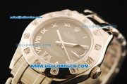 Rolex Datejust Automatic Movement Full Steel with Grey Dial and Diamond Bezel-ETA Coating Case
