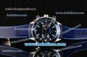 Omega Seamaster Planet Ocean 600 M Co-Axial Chrono Clone 9300 Automatic Steel Case with Blue Dial White Markers and Blue Rubber Strap - 1:1 Original (AT)