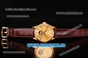 Patek Philippe Calatrava Tourbillon Swiss ETA 2824 Automatic Yellow Gold Case with Stick Markers and Gold Dial