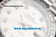 Rolex Datejust Swiss ETA 2671 Automatic Steel Case with Silver Dial Diamonds Markers Diamonds Bezel and Steel Bracelet (BP)