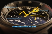 Ferrari California Chronograph Miyota Quartz Movement 7750 Coating/PVD Case with Black Dial and Black Leather Strap