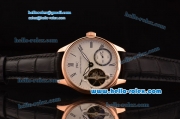 IWC Portuguese Asia 6497-CHG Manual Winding Rose Gold Case and Black Leather Strap White Dial