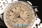 Breitling Navitimer Chrono Swiss Valjoux 7750 Automatic Full Steel with Beige Dial and Stick Markers