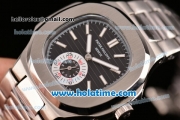 Patek Philippe Nautilus Asia ST16 Automatic Full Steel with Stick Markers and Black Dial