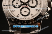 Rolex Daytona Chrono Swiss Valjoux 7750 Automatic Steel Case with White Dial and Steel Bracelet - 1:1 Origianl (AR)