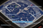 Tag Heuer Monaco Mikrograph Chrono Miyota Quartz PVD Case with Black Leather Bracelet and Black Dial