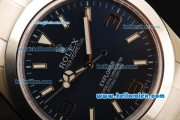 Rolex Explorer Automatic Movement Full Steel with Blue Dial and White Markers