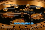 Rolex Daytona Swiss Quartz Yellow Gold Case with Black Dial Diamonds Markers - Wall Clock