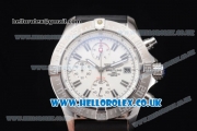 Breitling Avenger Seawolf Chrono Miyota OS10 Quartz Steel Case with White Dial Black Rubber Strap and Stick Markers