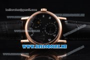 Breguet Classique Power Reserve Sea-Gull ST2153 Automatic Rose Gold Case with Black Dial and Black Leather Strap Roman Numeral Markers