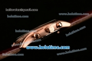 Omega De Ville Co-Axial Chronograph VK Quartz Movement Rose Gold Case and Brown Leather Strap with Silver Dial