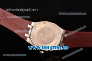 Audemars Piguet Royal Oak Lady Swiss Quartz Steel/Diamonds Case with Diamonds Markers and Brown Dial (EF)