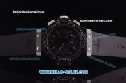 Hublot Big Bang Swiss Valjoux 7750 Automatic Ceramic Case with Baguette Diamond Bezel and Black Dial