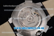 Cartier Ballon Bleu De Tourbillon Asia ST25 Automatic Steel Case with Silver Dial and Black Leather Strap