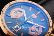 Tag Heuer Grand Carrera Calibre 17 Swiss Valjoux 7750 Automatic Movement Rose Gold Case with Black Dial and Rose Gold Stick Markers